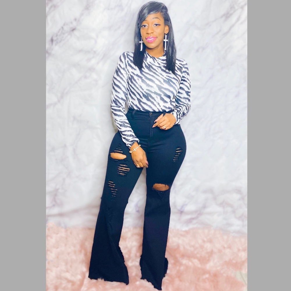 Zebra Print Mesh Bodysuit